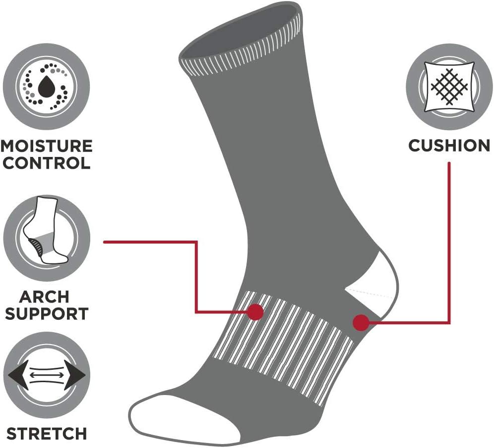 imageReebok Mens Crew Socks  10 Pack Stretch Performance Cushioned Crew Socks  Arch Support Athletic Socks for Men 6125Oil Black