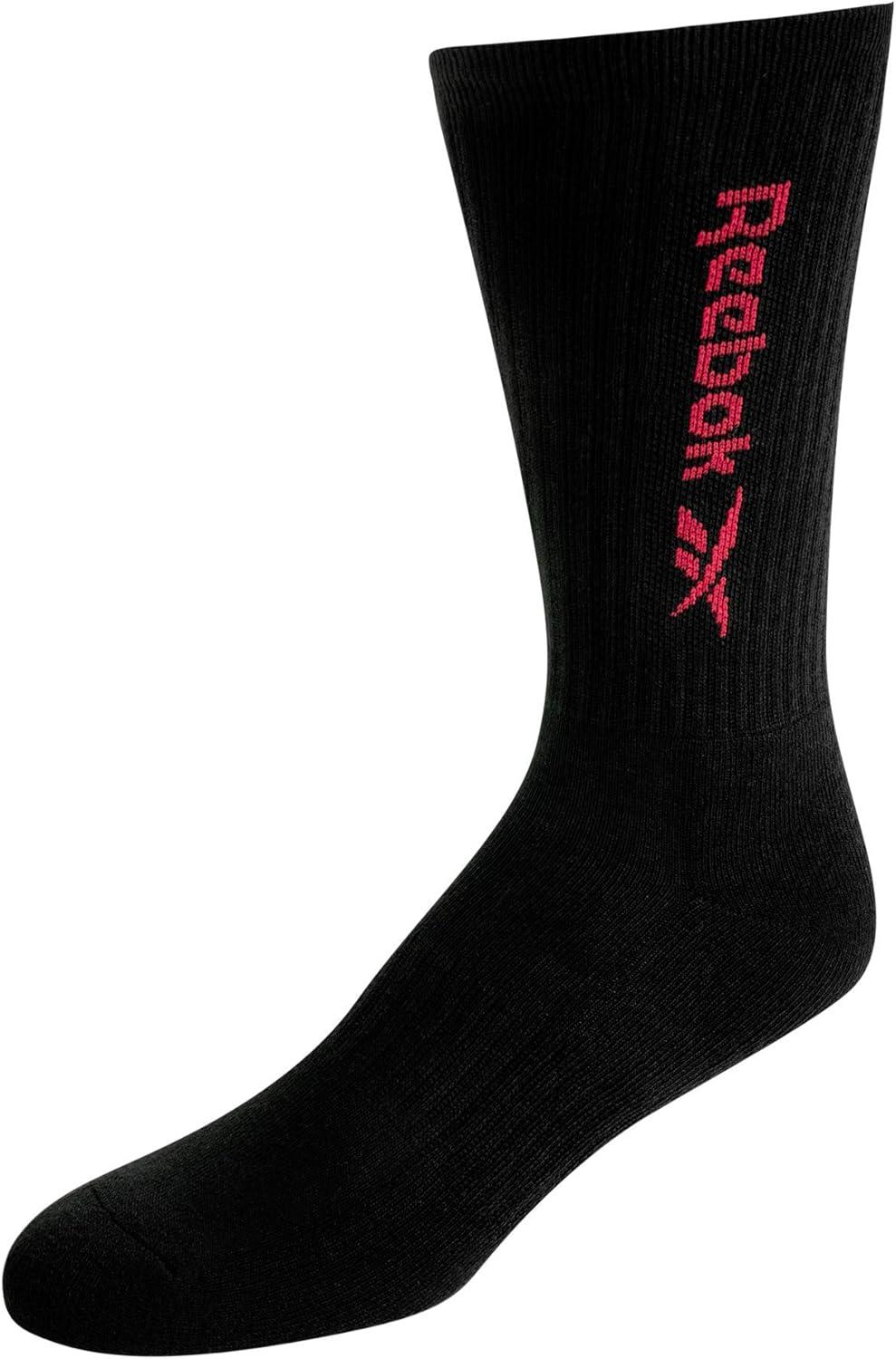 imageReebok Mens Crew Socks  10 Pack Stretch Performance Cushioned Crew Socks  Arch Support Athletic Socks for Men 6125Oil Black