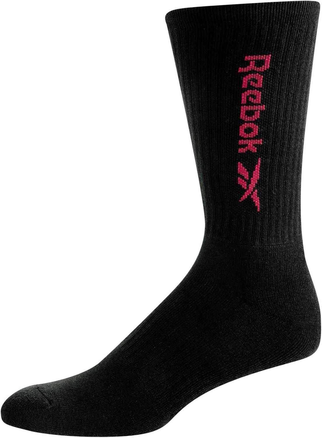 imageReebok Mens Crew Socks  10 Pack Stretch Performance Cushioned Crew Socks  Arch Support Athletic Socks for Men 6125Oil Black