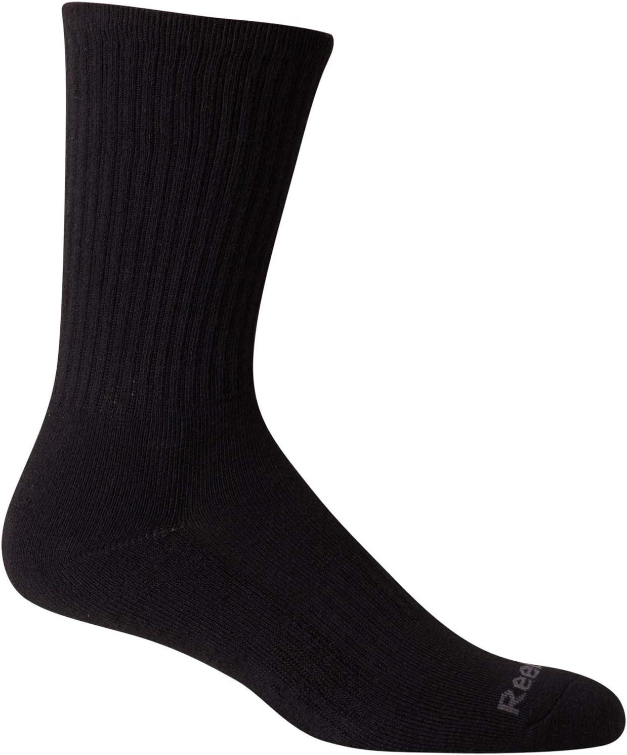 imageReebok Mens Crew Socks  10 Pack Stretch Performance Cushioned Crew Socks  Arch Support Athletic Socks for Men 6125Pure Black