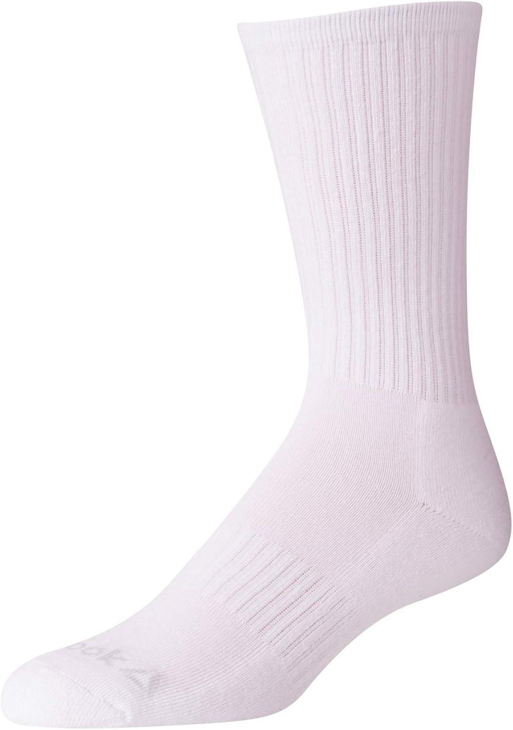 imageReebok Mens Crew Socks  10 Pack Stretch Performance Cushioned Crew Socks  Arch Support Athletic Socks for Men 6125White 3