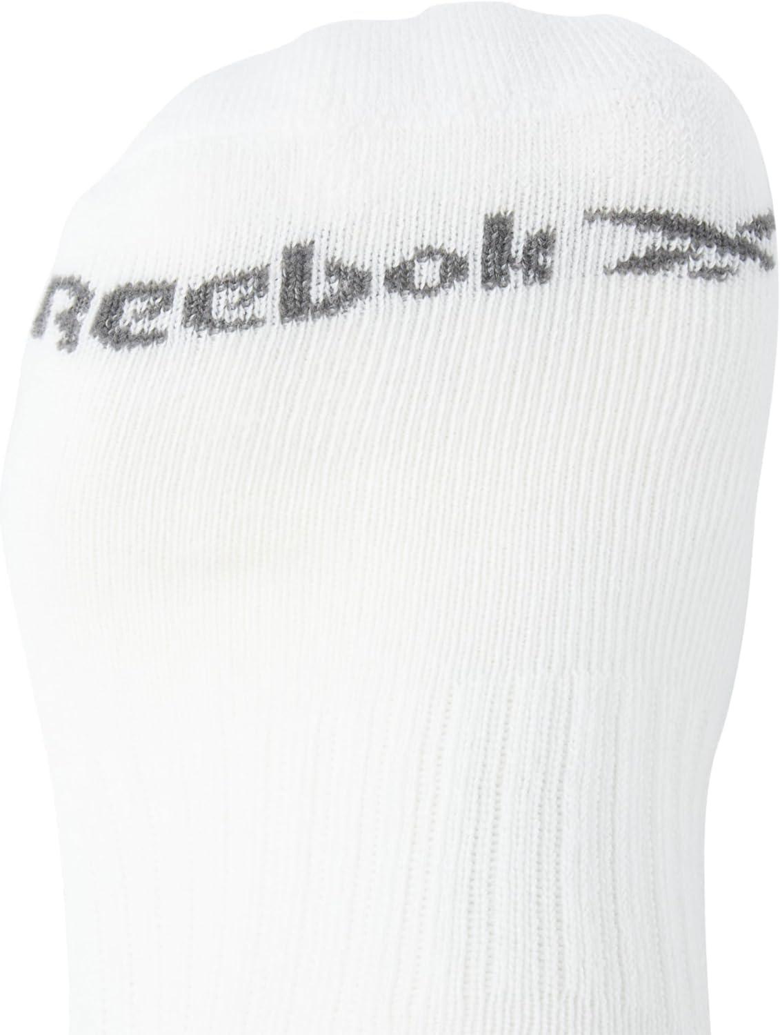 imageReebok Mens Crew Socks  5 Pack Breathable Cushioned MoistureWicking Athletic Performance Running Socks for Men 6125All White