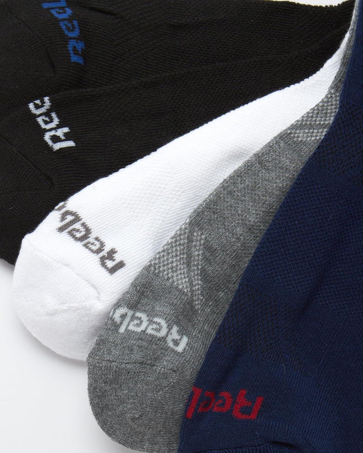 imageReebok Mens Crew Socks  5 Pack Breathable Cushioned MoistureWicking Athletic Performance Running Socks for Men 6125Assorted