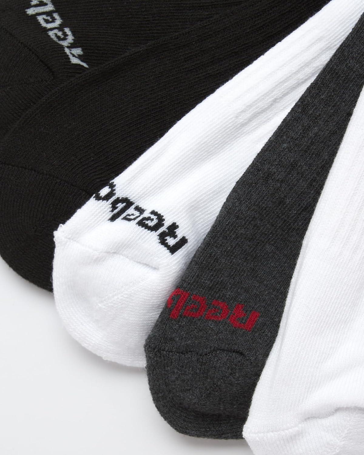 imageReebok Mens Crew Socks  5 Pack Breathable Cushioned MoistureWicking Athletic Performance Running Socks for Men 6125BlackwhiteGrey