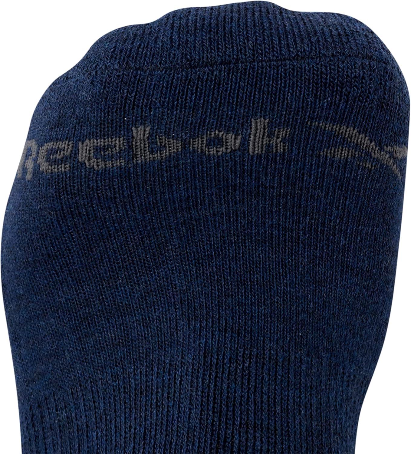 imageReebok Mens Crew Socks  5 Pack Breathable Cushioned MoistureWicking Athletic Performance Running Socks for Men 6125Navy