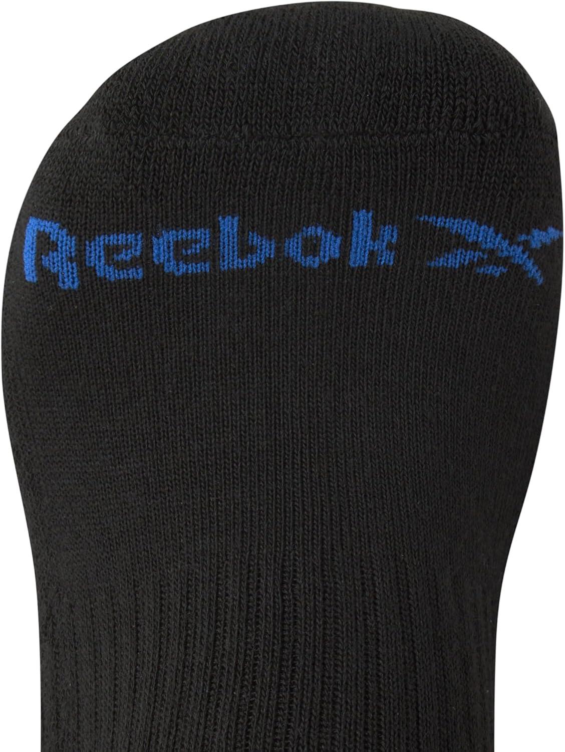 imageReebok Mens Crew Socks  5 Pack Breathable Cushioned MoistureWicking Athletic Performance Running Socks for Men 6125Pure Black