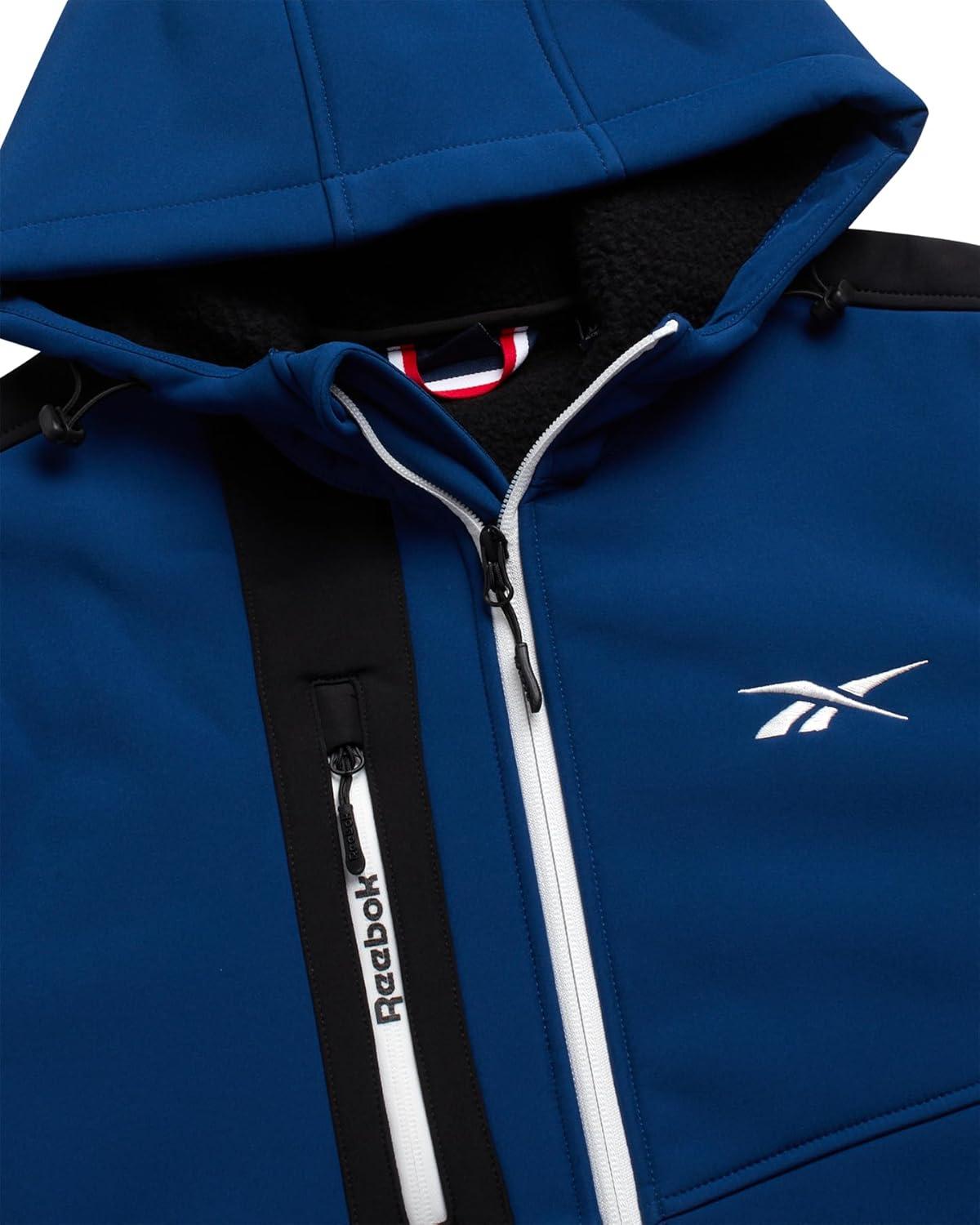 imageReebok Mens Jacket  Weather Resistant Fleece Lined Softshell Jacket Coat  Lightweight Casual Coat for Men MXXLBatik Blue