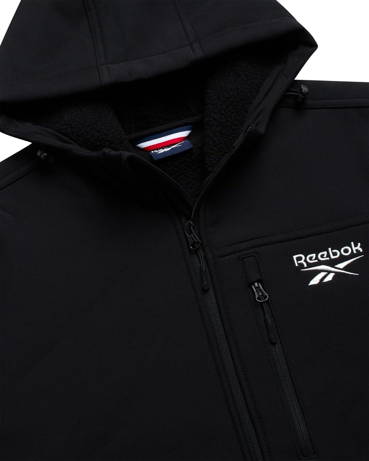 imageReebok Mens Jacket  Weather Resistant Fleece Lined Softshell Jacket Coat  Lightweight Casual Coat for Men MXXLBlack Ink