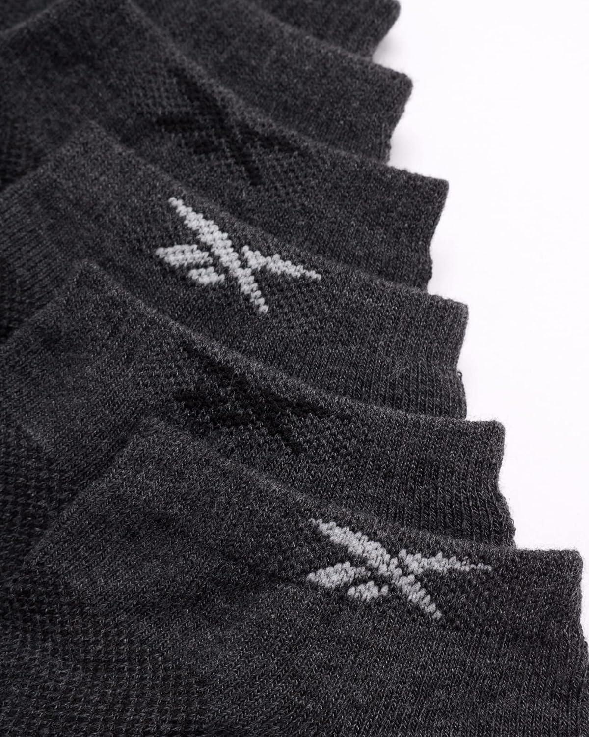 imageReebok Mens Low Cut Socks  12 Pack Performance Cushion Comfort No Show Socks  Breathable Athletic Socks for Men 6125All Grey