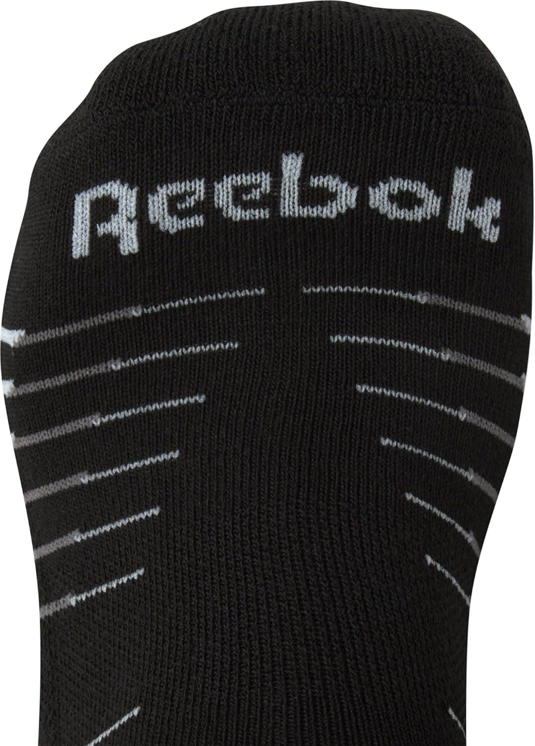 imageReebok Mens Low Cut Socks  12 Pack Performance Cushion Comfort No Show Socks  Breathable Athletic Socks for Men 6125Black Stripe