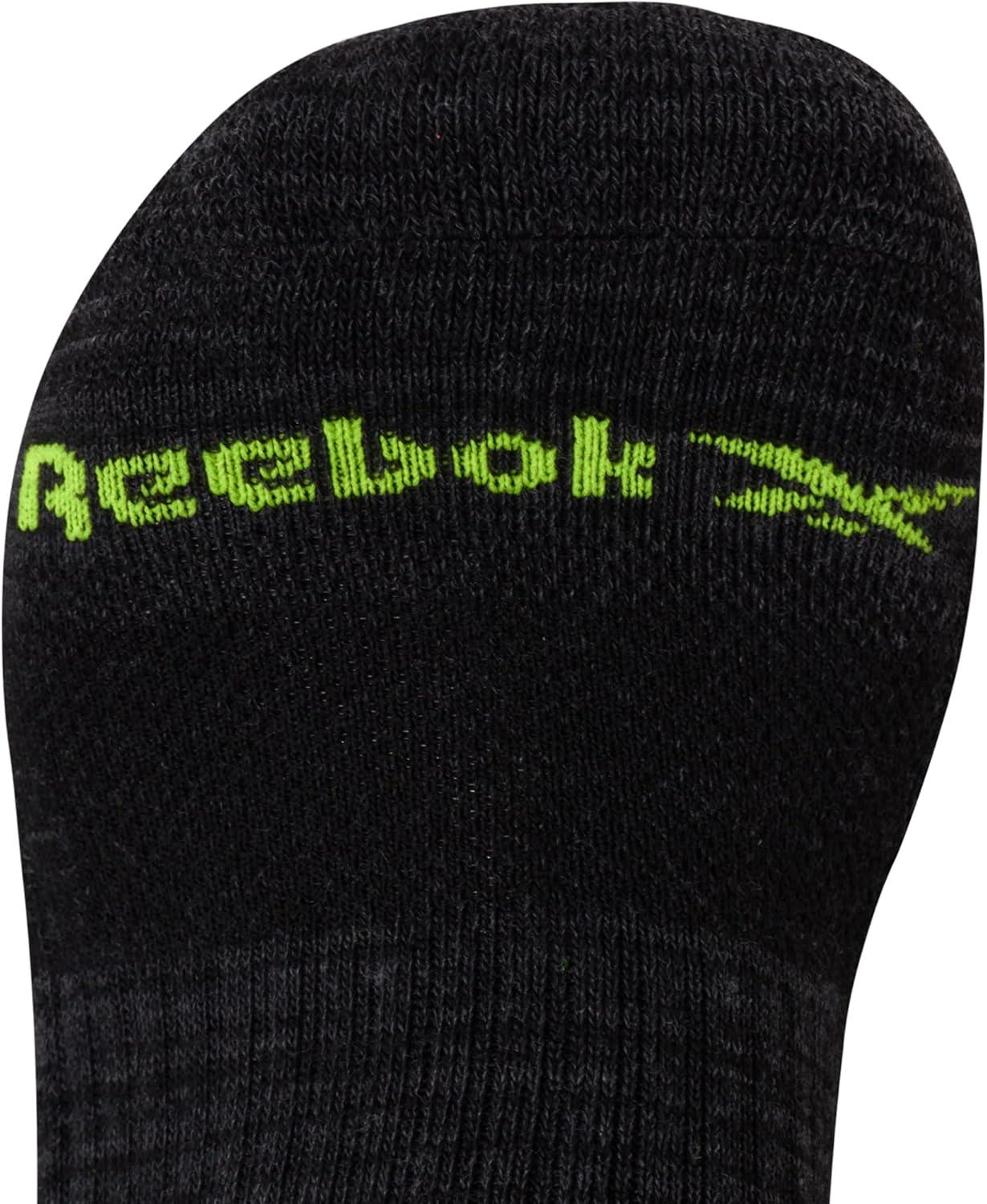 imageReebok Mens Low Cut Socks  12 Pack Performance Cushion Comfort No Show Socks  Breathable Athletic Socks for Men 6125BlackGrey Logo