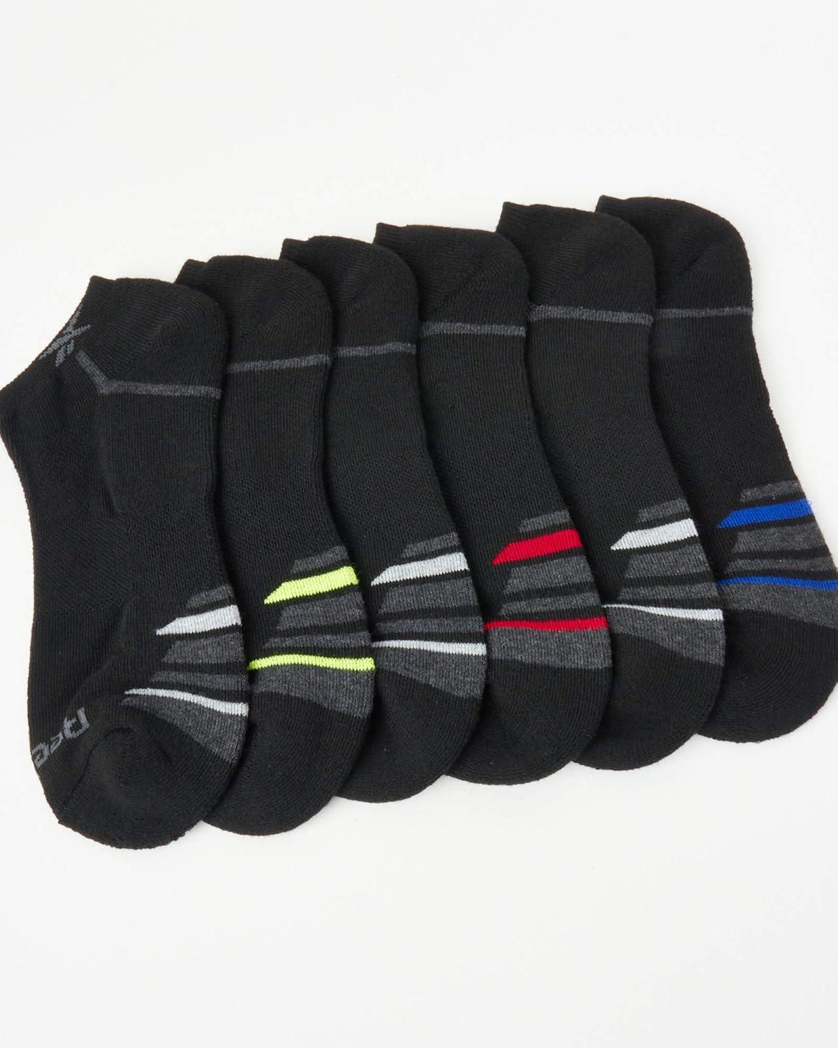 imageReebok Mens Low Cut Socks  12 Pack Performance Cushion Comfort No Show Socks  Breathable Athletic Socks for Men 6125Formal Black