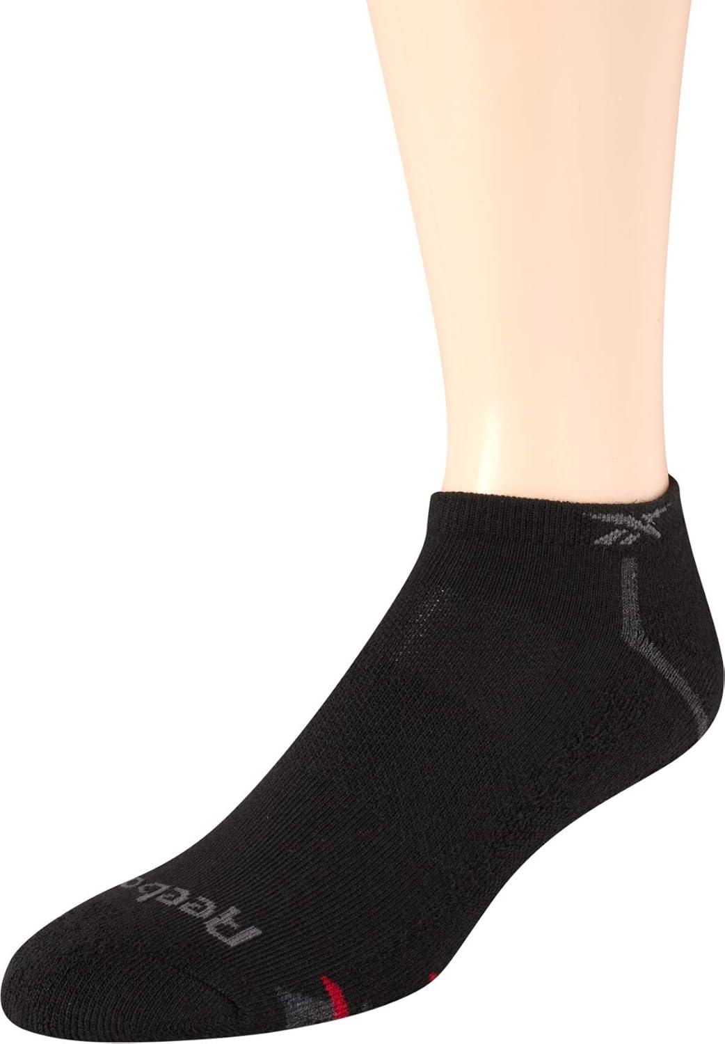 imageReebok Mens Low Cut Socks  12 Pack Performance Cushion Comfort No Show Socks  Breathable Athletic Socks for Men 6125Formal Black