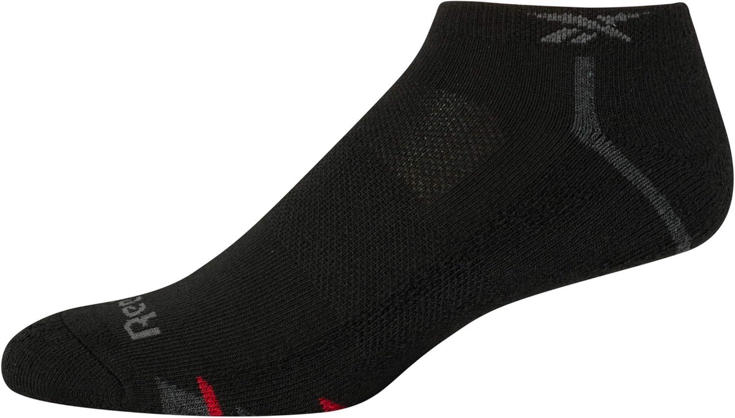 imageReebok Mens Low Cut Socks  12 Pack Performance Cushion Comfort No Show Socks  Breathable Athletic Socks for Men 6125Formal Black