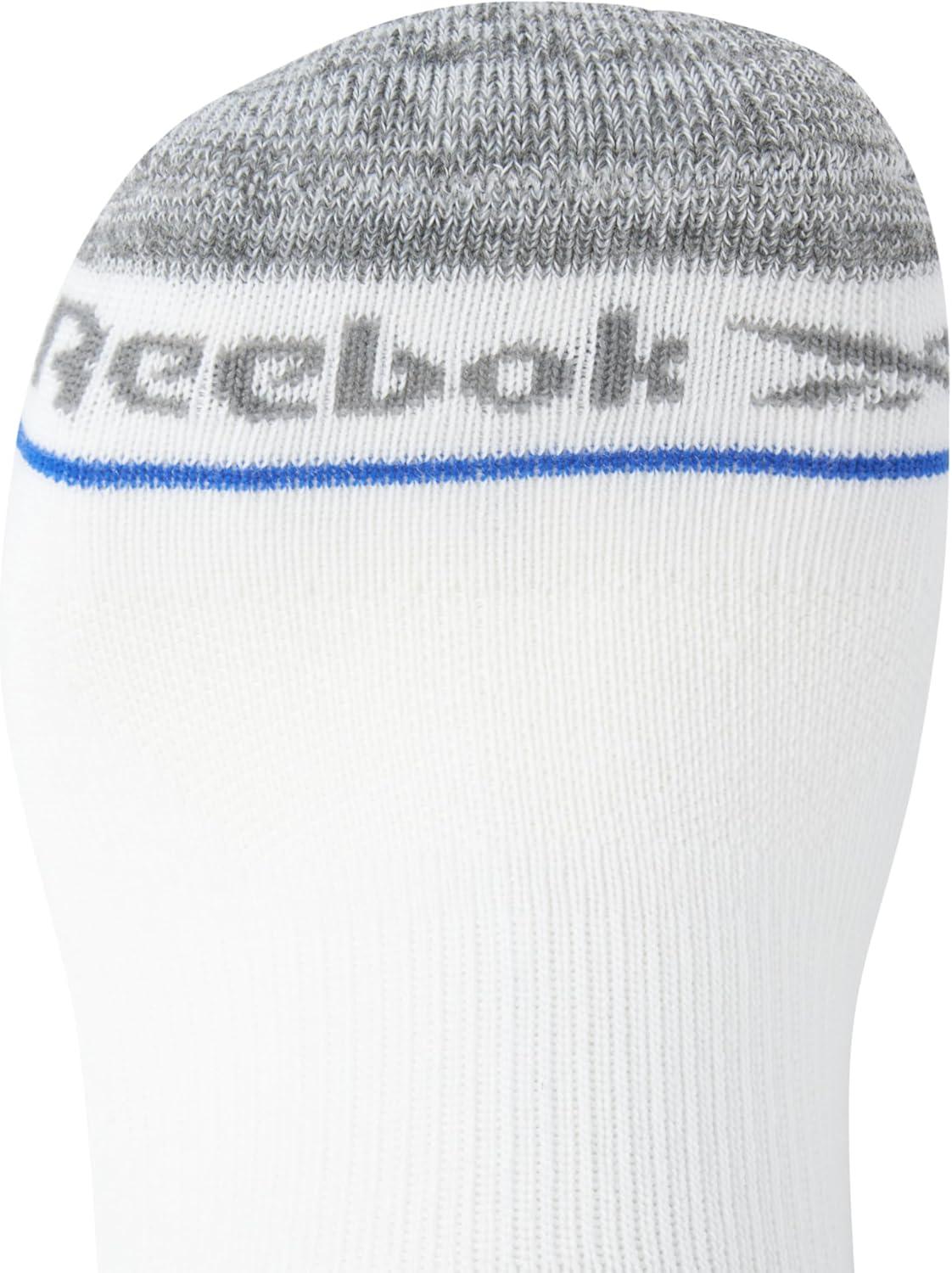 imageReebok Mens Low Cut Socks  12 Pack Performance Cushion Comfort No Show Socks  Breathable Athletic Socks for Men 6125Grey Stripe Multi