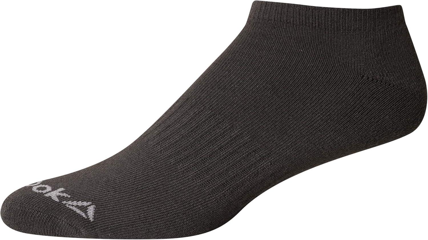 imageReebok Mens Low Cut Socks  12 Pack Performance Cushion Comfort No Show Socks  Breathable Athletic Socks for Men 6125Jet Black