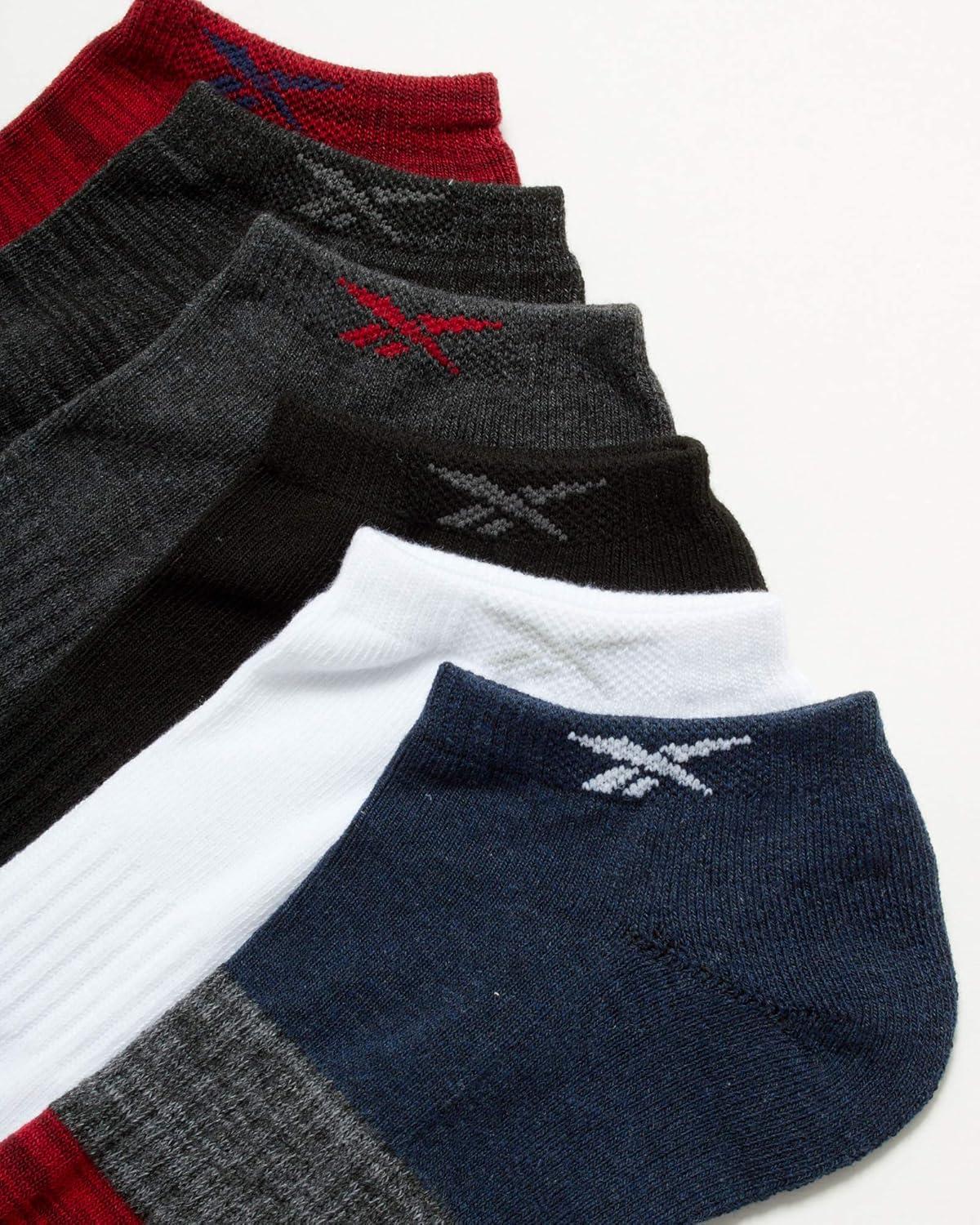 imageReebok Mens Low Cut Socks  12 Pack Performance Cushion Comfort No Show Socks  Breathable Athletic Socks for Men 6125Navy