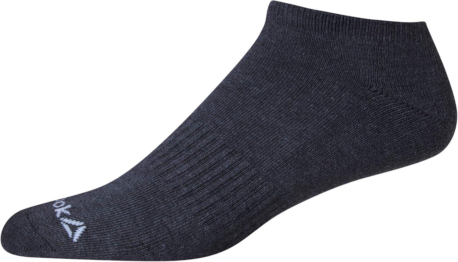 imageReebok Mens Low Cut Socks  12 Pack Performance Cushion Comfort No Show Socks  Breathable Athletic Socks for Men 6125Solid Grey