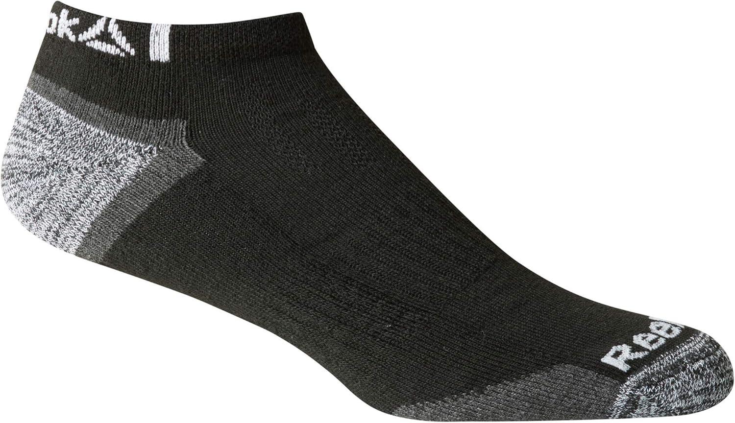 imageReebok Mens Low Cut Socks  12 Pack Performance Cushion Comfort No Show Socks  Breathable Athletic Socks for Men 6125Warm Black