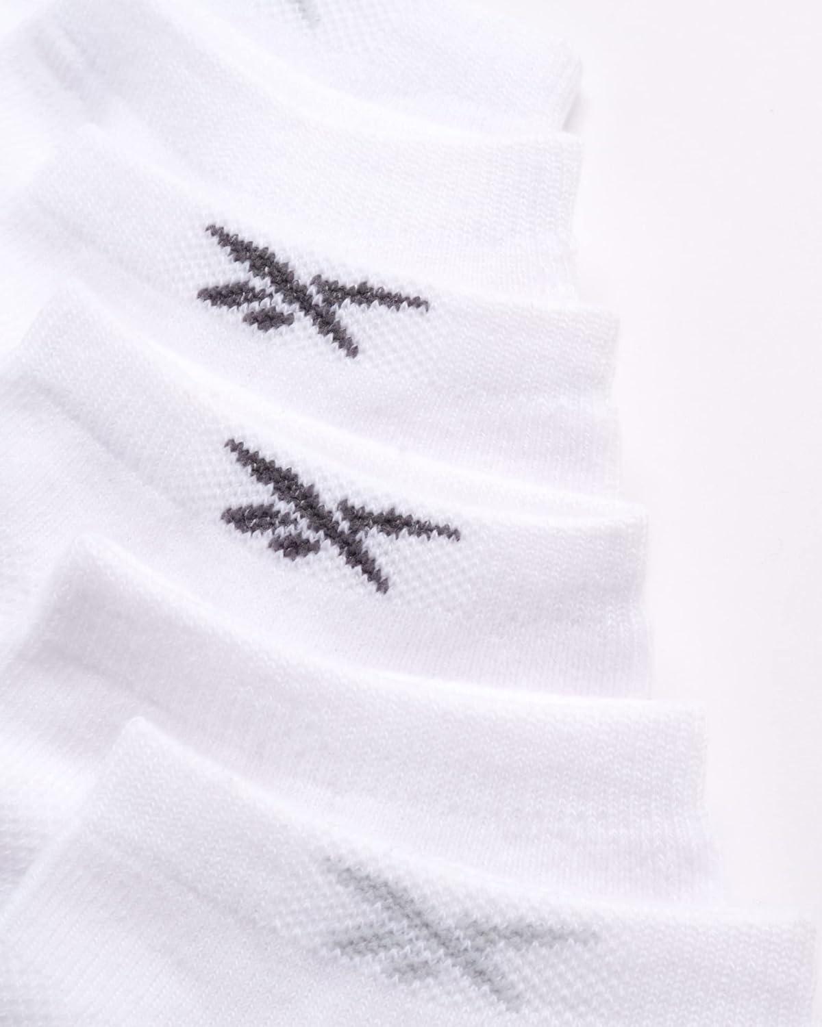 imageReebok Mens Low Cut Socks  12 Pack Performance Cushion Comfort No Show Socks  Breathable Athletic Socks for Men 6125White