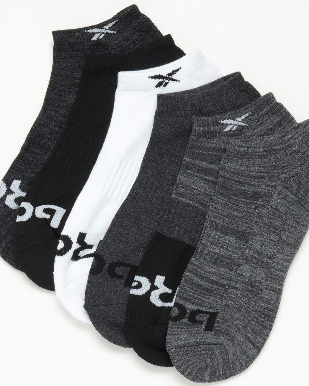 imageReebok Mens Low Cut Socks  12 Pack Performance Cushion Comfort No Show Socks  Breathable Athletic Socks for Men 6125White Assortment
