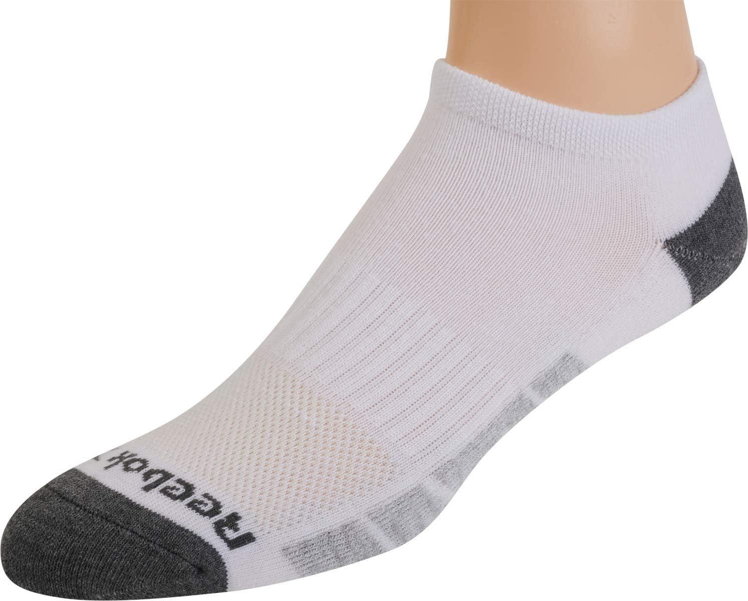 imageReebok Mens Low Cut Socks  12 Pack Performance Cushion Comfort No Show Socks  Breathable Athletic Socks for Men 6125WhiteGrey Shape