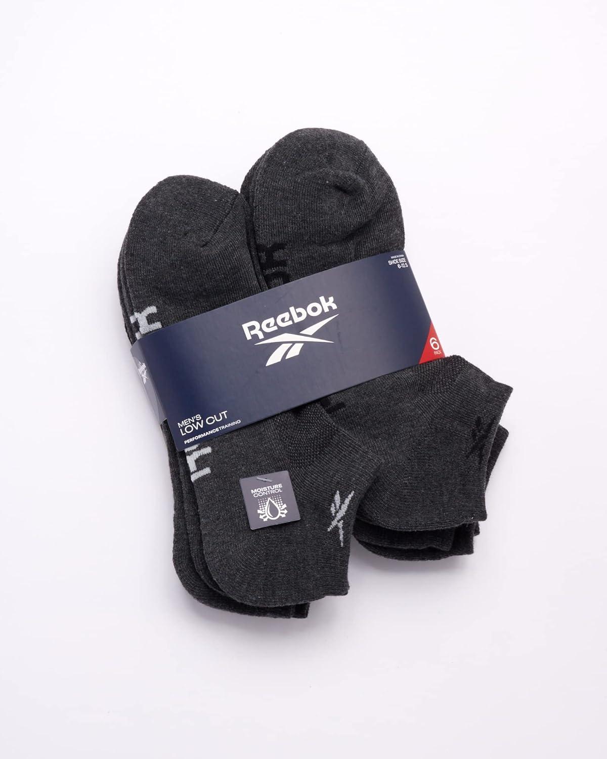 imageReebok Mens Low Cut Socks  6 Pack Basic Cushion Low Cut No Show Socks for Men  Mens Athletic Socks Size 6125All Grey