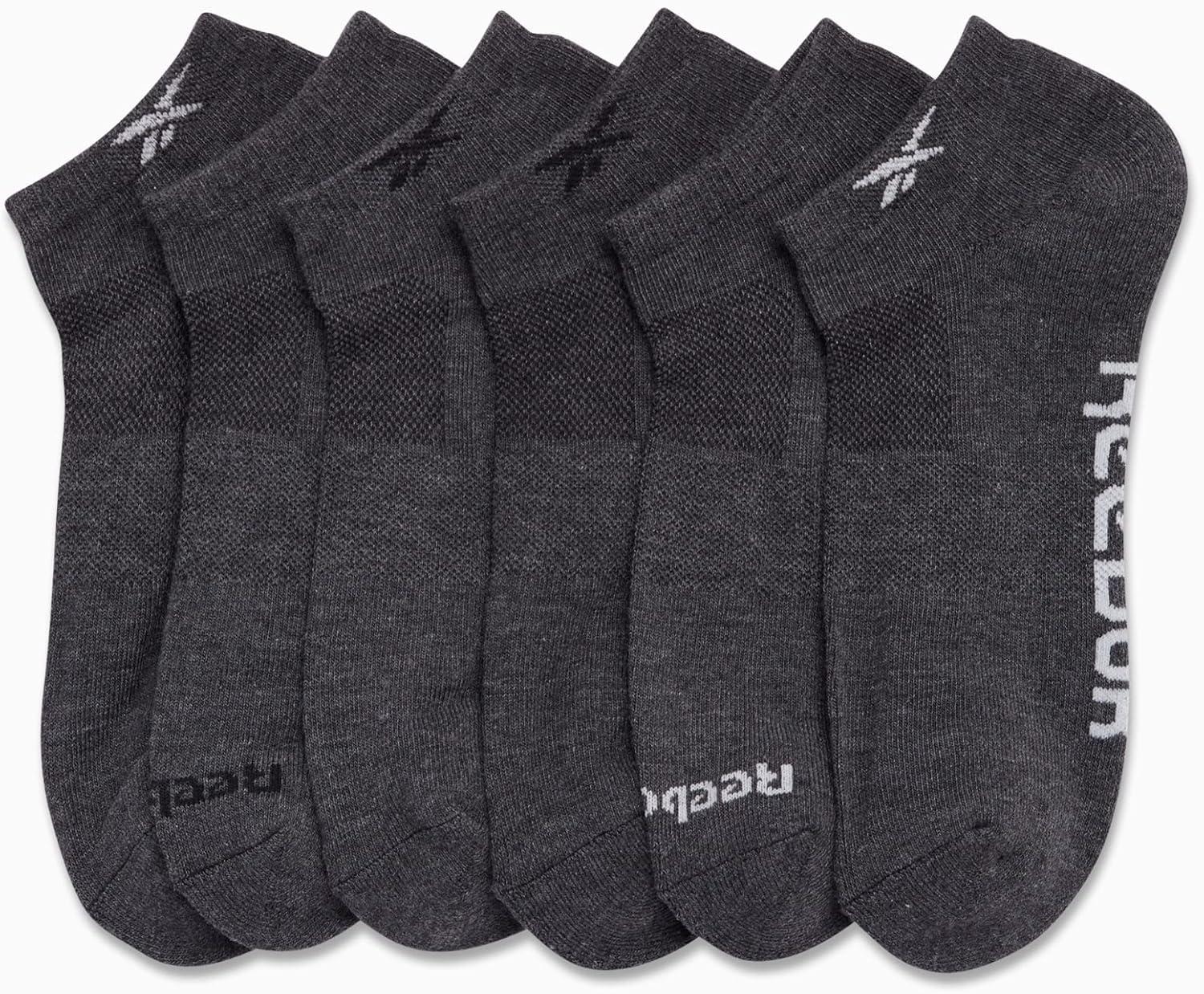 imageReebok Mens Low Cut Socks  6 Pack Basic Cushion Low Cut No Show Socks for Men  Mens Athletic Socks Size 6125All Grey