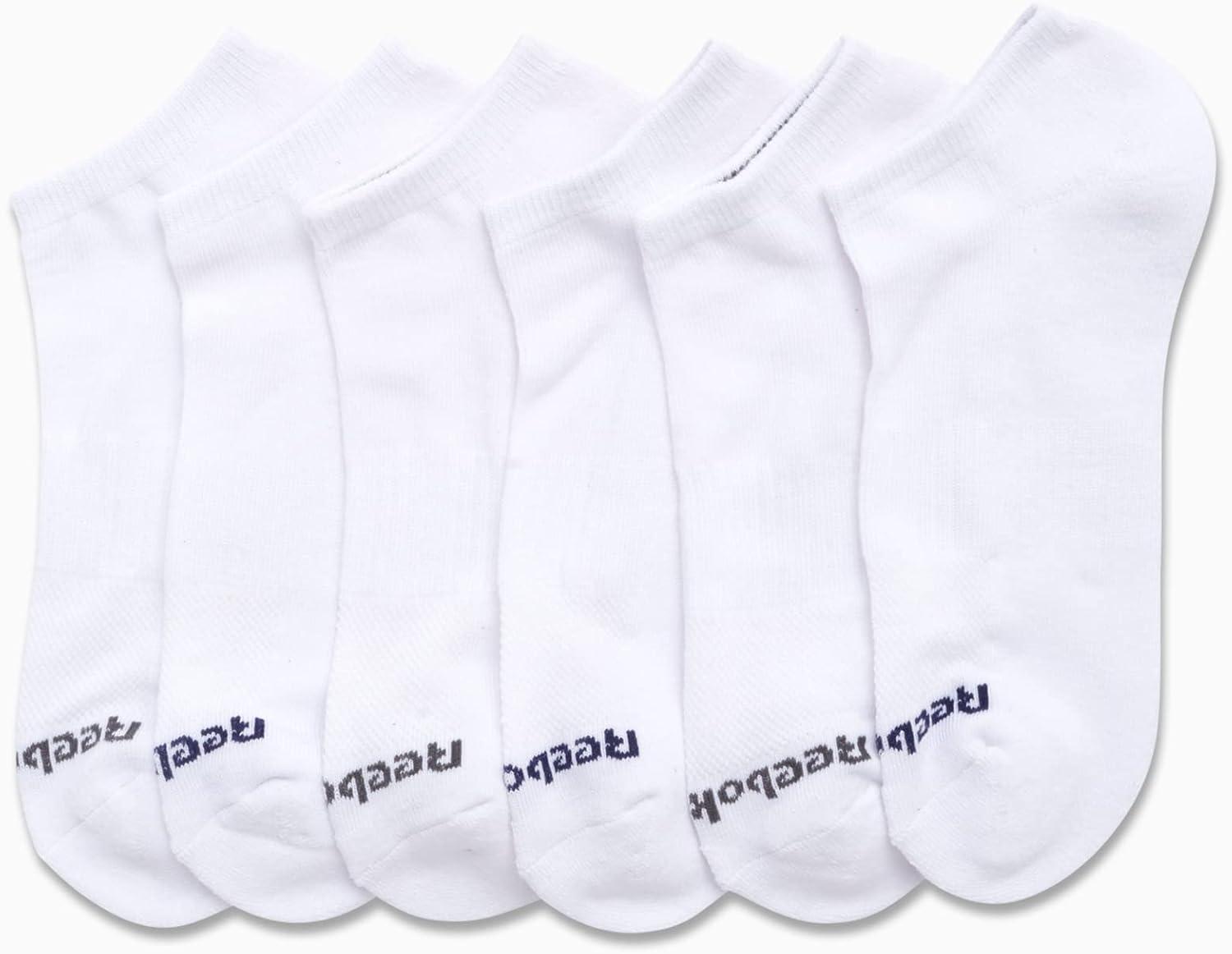 imageReebok Mens Low Cut Socks  6 Pack Basic Cushion Low Cut No Show Socks for Men  Mens Athletic Socks Size 6125Classic White