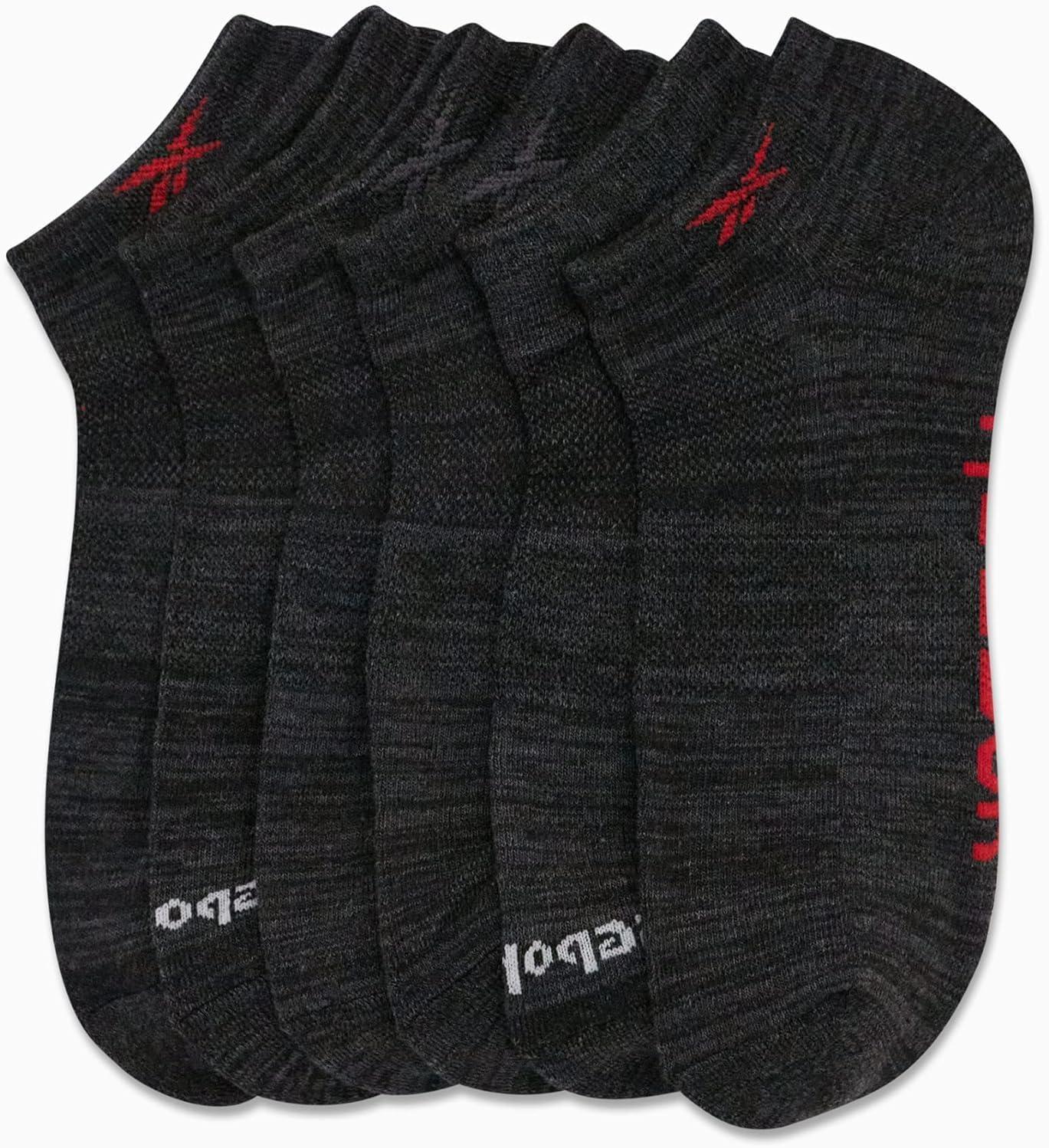 imageReebok Mens Low Cut Socks  6 Pack Basic Cushioned No Show Athletic Socks for Men Size 6125All Black