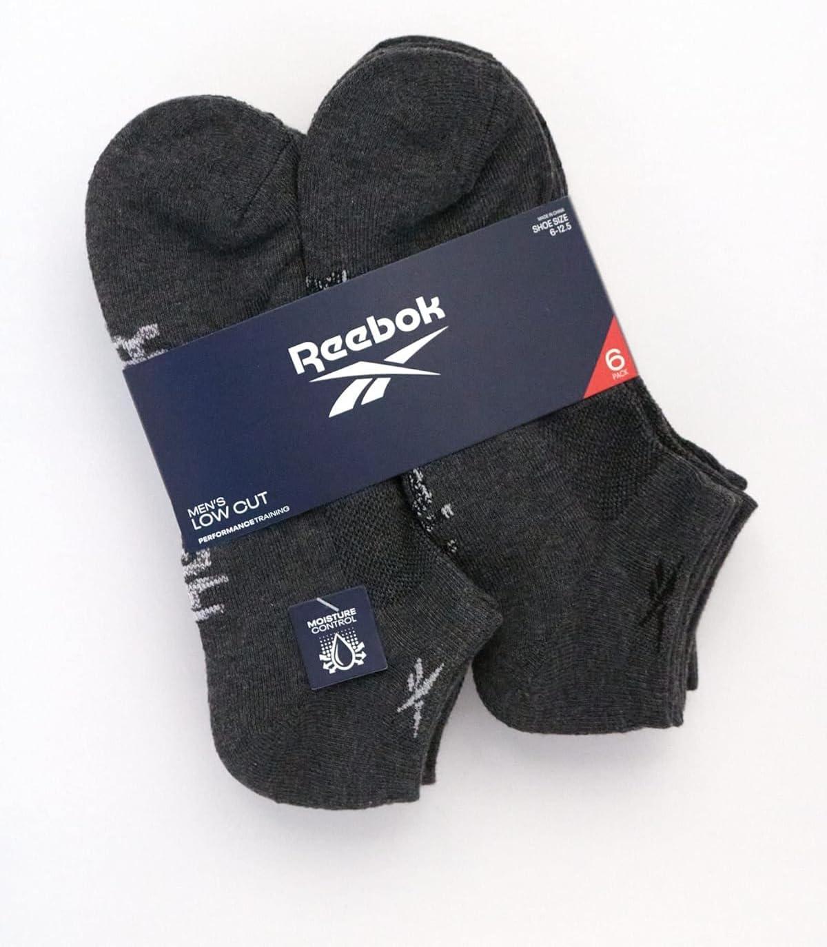imageReebok Mens Low Cut Socks  6 Pack Basic Cushioned No Show Athletic Socks for Men Size 6125All Grey