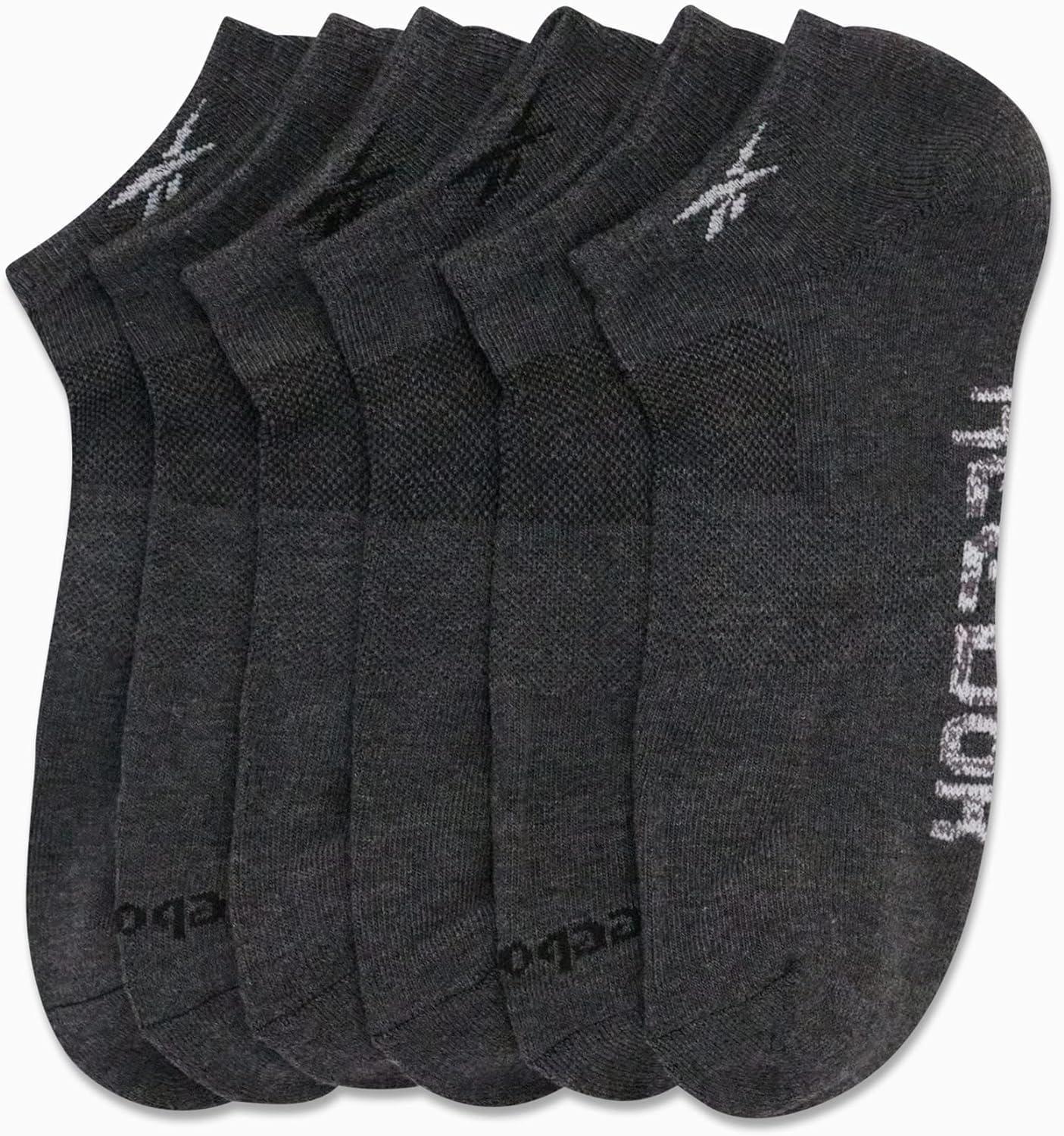 imageReebok Mens Low Cut Socks  6 Pack Basic Cushioned No Show Athletic Socks for Men Size 6125All Grey