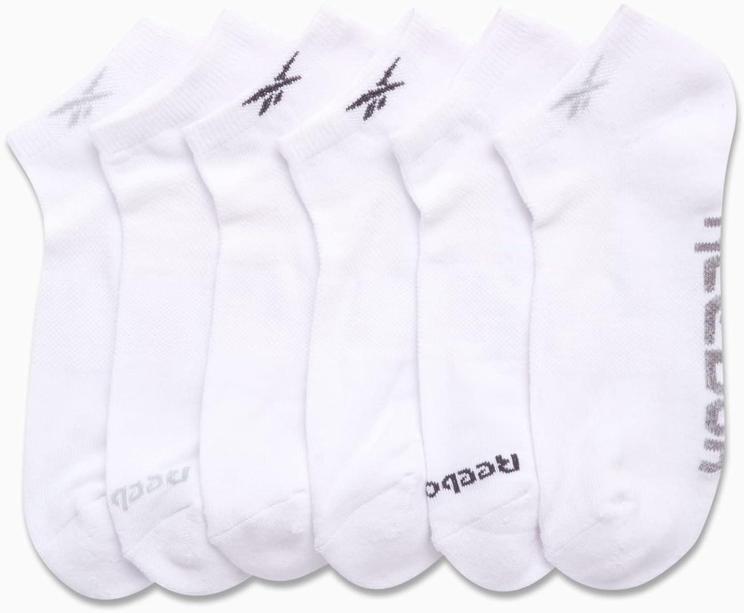 imageReebok Mens Low Cut Socks  6 Pack Basic Cushioned No Show Athletic Socks for Men Size 6125Classic White