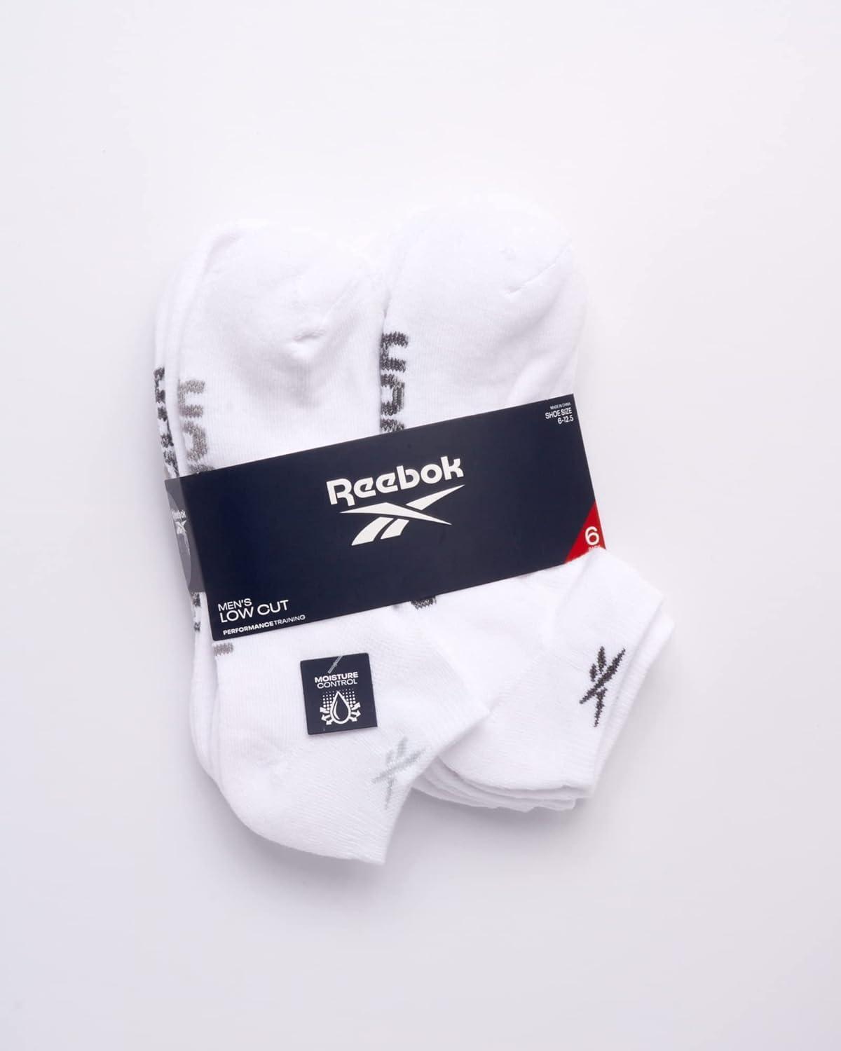 imageReebok Mens Low Cut Socks  6 Pack Basic Cushioned No Show Athletic Socks for Men Size 6125Classic White