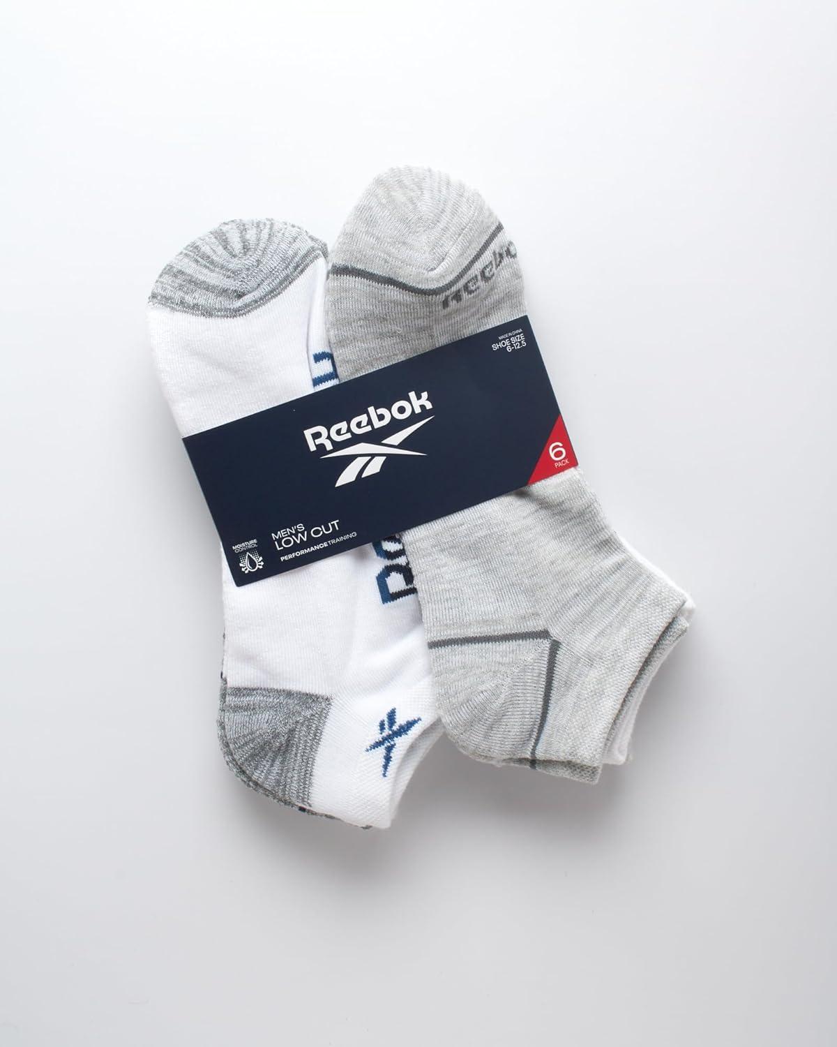 imageReebok Mens Low Cut Socks  6 Pack Basic Cushioned No Show Athletic Socks for Men Size 6125Grey Assorted