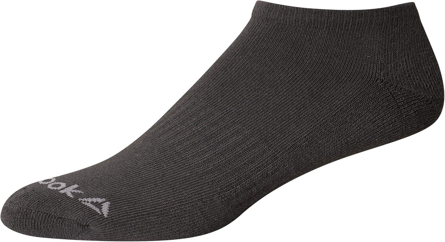 imageReebok Mens Low Cut Socks  6 Pack Basic Cushioned No Show Athletic Socks for Men Size 6125Midnight Black