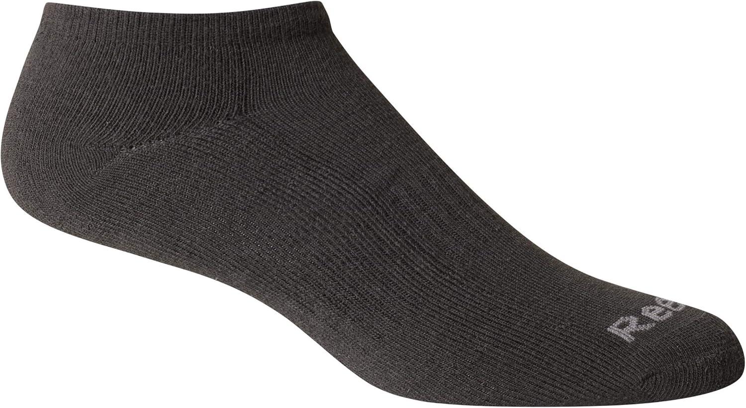 imageReebok Mens Low Cut Socks  6 Pack Basic Cushioned No Show Athletic Socks for Men Size 6125Midnight Black