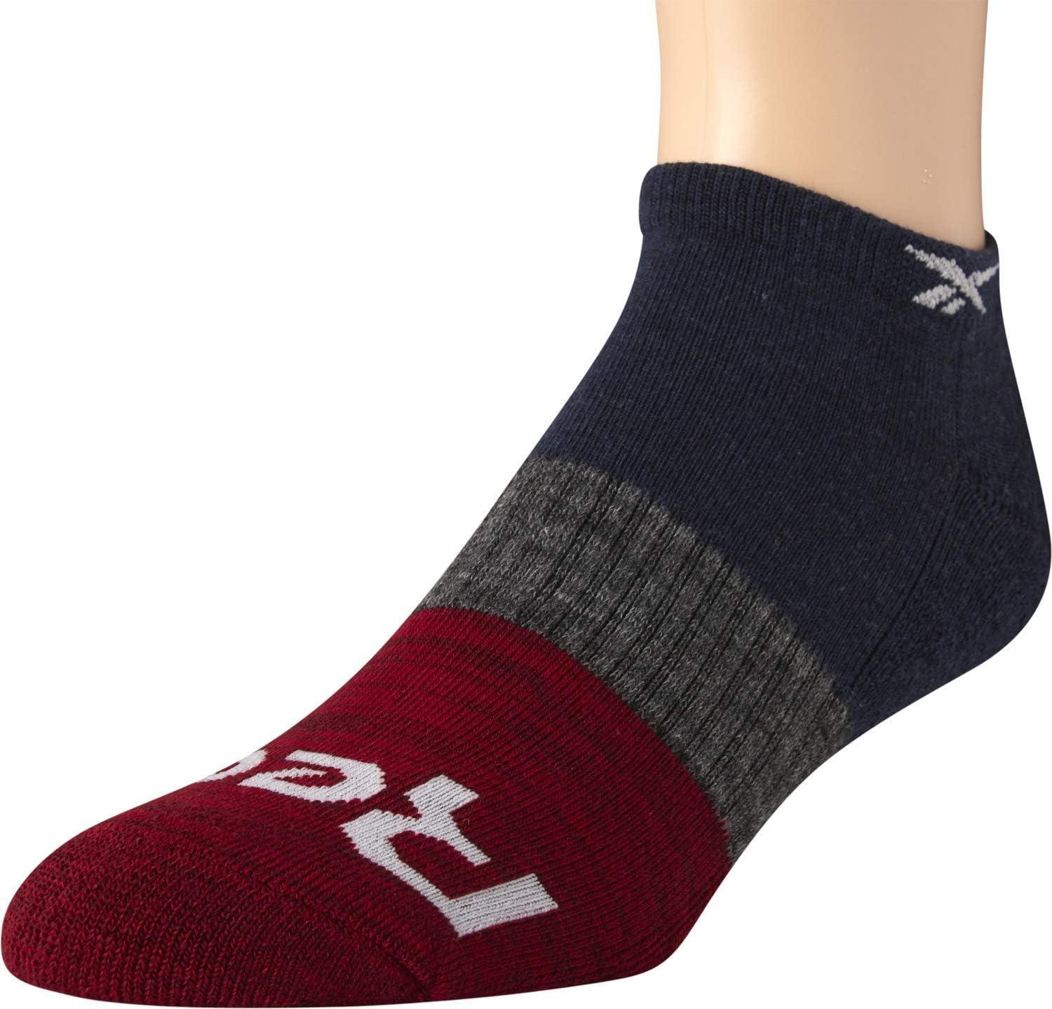 imageReebok Mens Low Cut Socks  6 Pack Basic Cushioned No Show Athletic Socks for Men Size 6125Navy