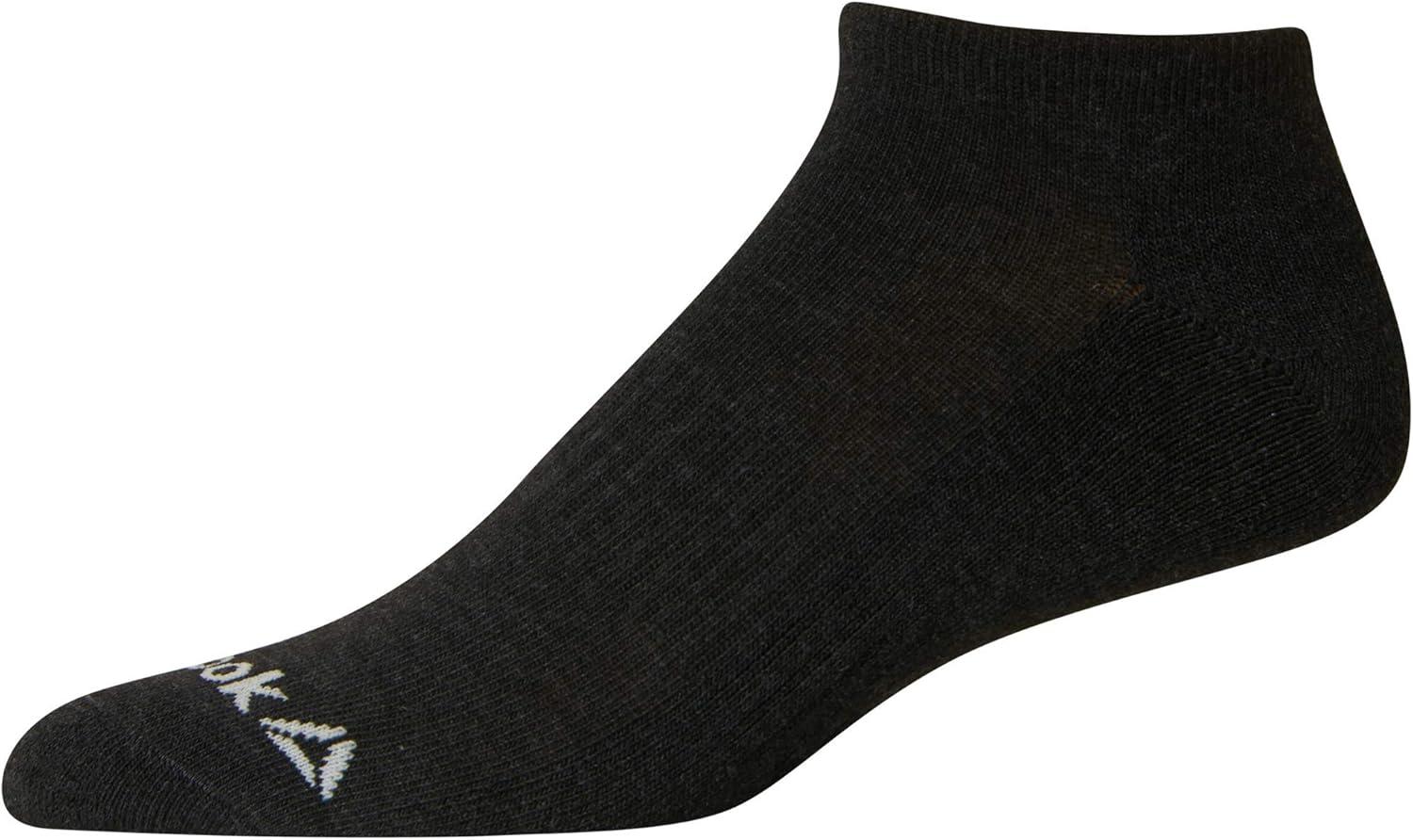 imageReebok Mens Low Cut Socks  6 Pack Basic Cushioned No Show Athletic Socks for Men Size 6125Plain Black