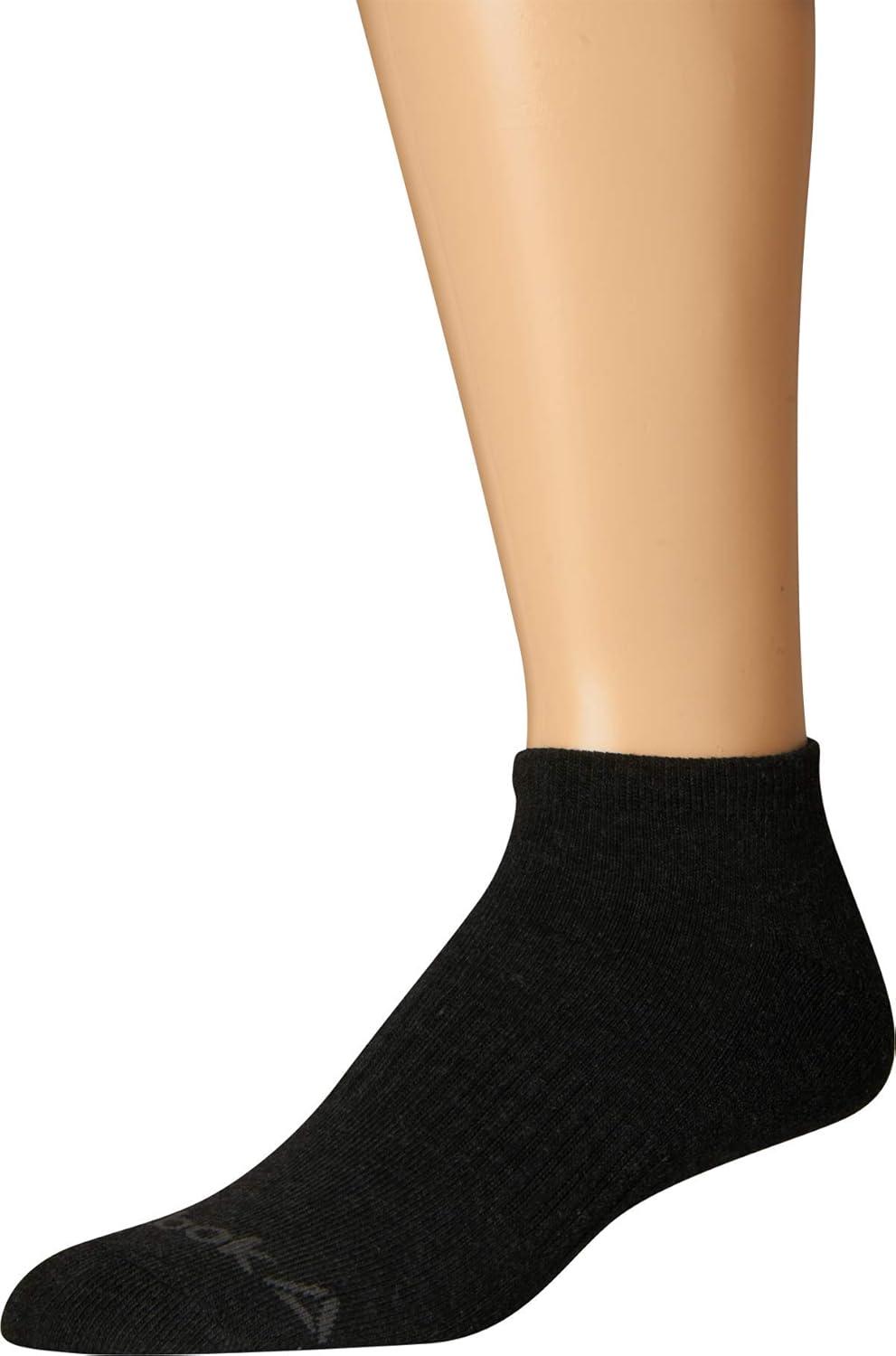imageReebok Mens Low Cut Socks  6 Pack Basic Cushioned No Show Athletic Socks for Men Size 6125Plain Black