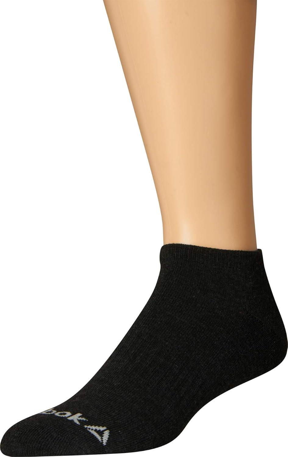 imageReebok Mens Low Cut Socks  6 Pack Basic Cushioned No Show Athletic Socks for Men Size 6125Plain Black