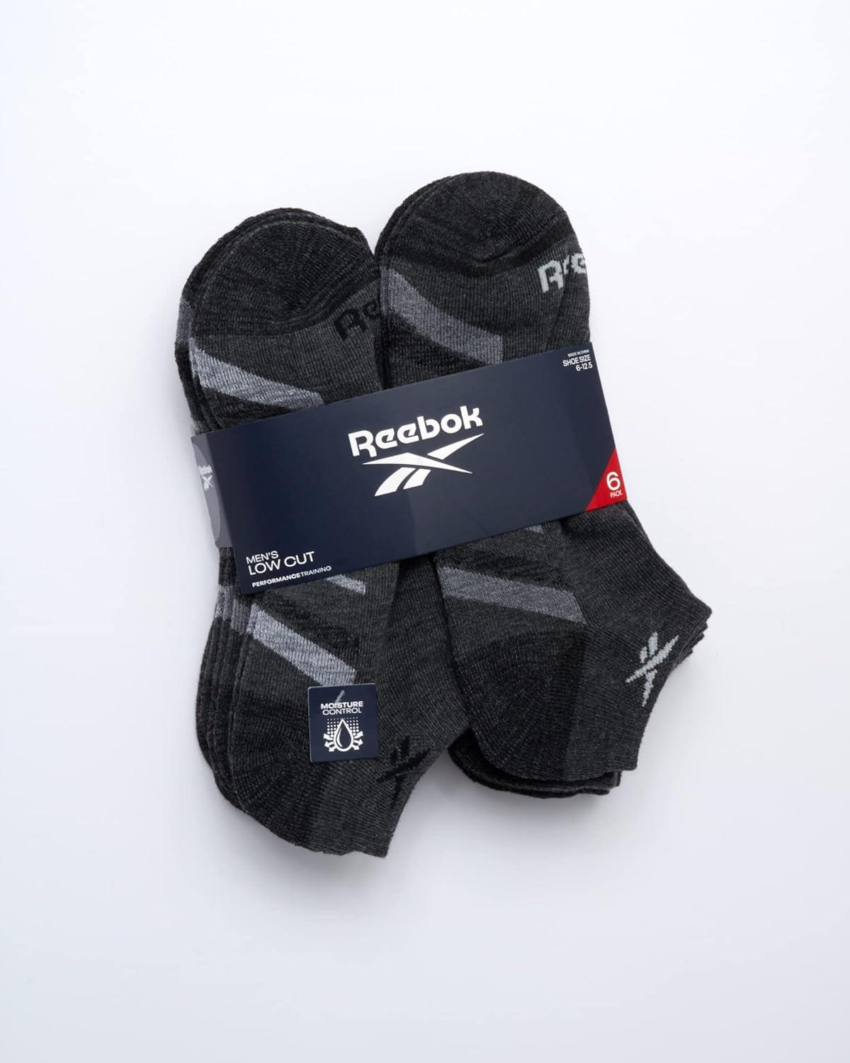 imageReebok Mens Low Cut Socks  6 Pack Basic Cushioned No Show Athletic Socks for Men Size 6125Stone Grey