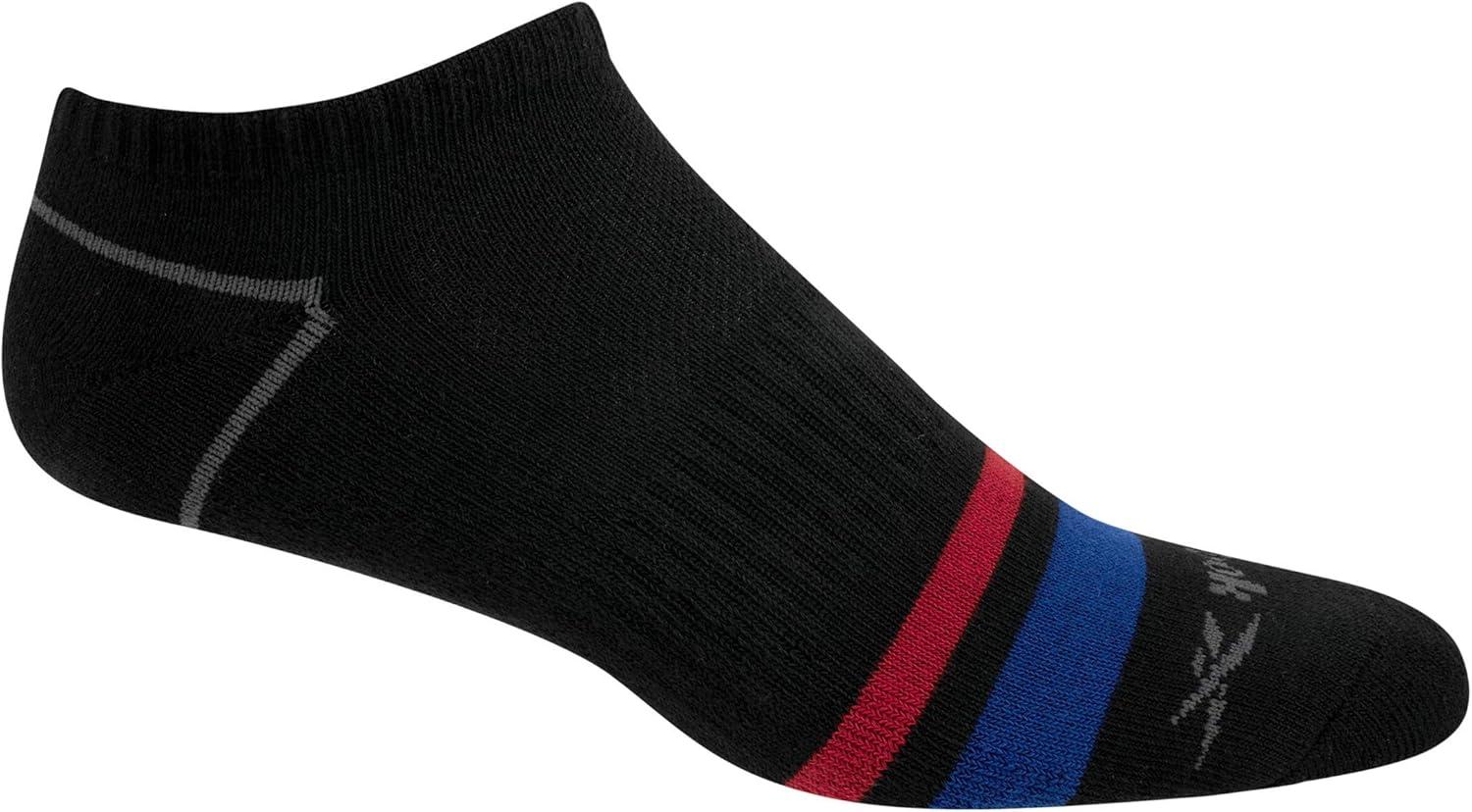 imageReebok Mens Low Cut Socks  6 Pack Basic Cushioned No Show Athletic Socks for Men Size 6125Stripes BlackRed