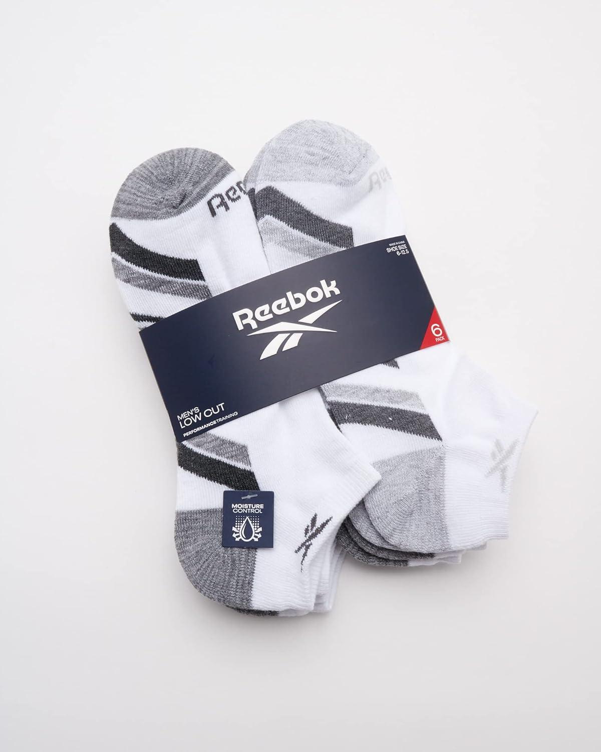 imageReebok Mens Low Cut Socks  6 Pack Basic Cushioned No Show Athletic Socks for Men Size 6125White Old