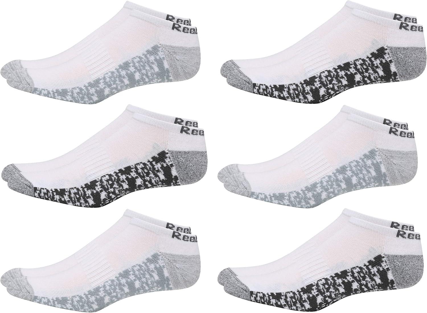 imageReebok Mens Low Cut Socks  6 Pack Basic Cushioned No Show Athletic Socks for Men Size 6125WhiteGrey 2