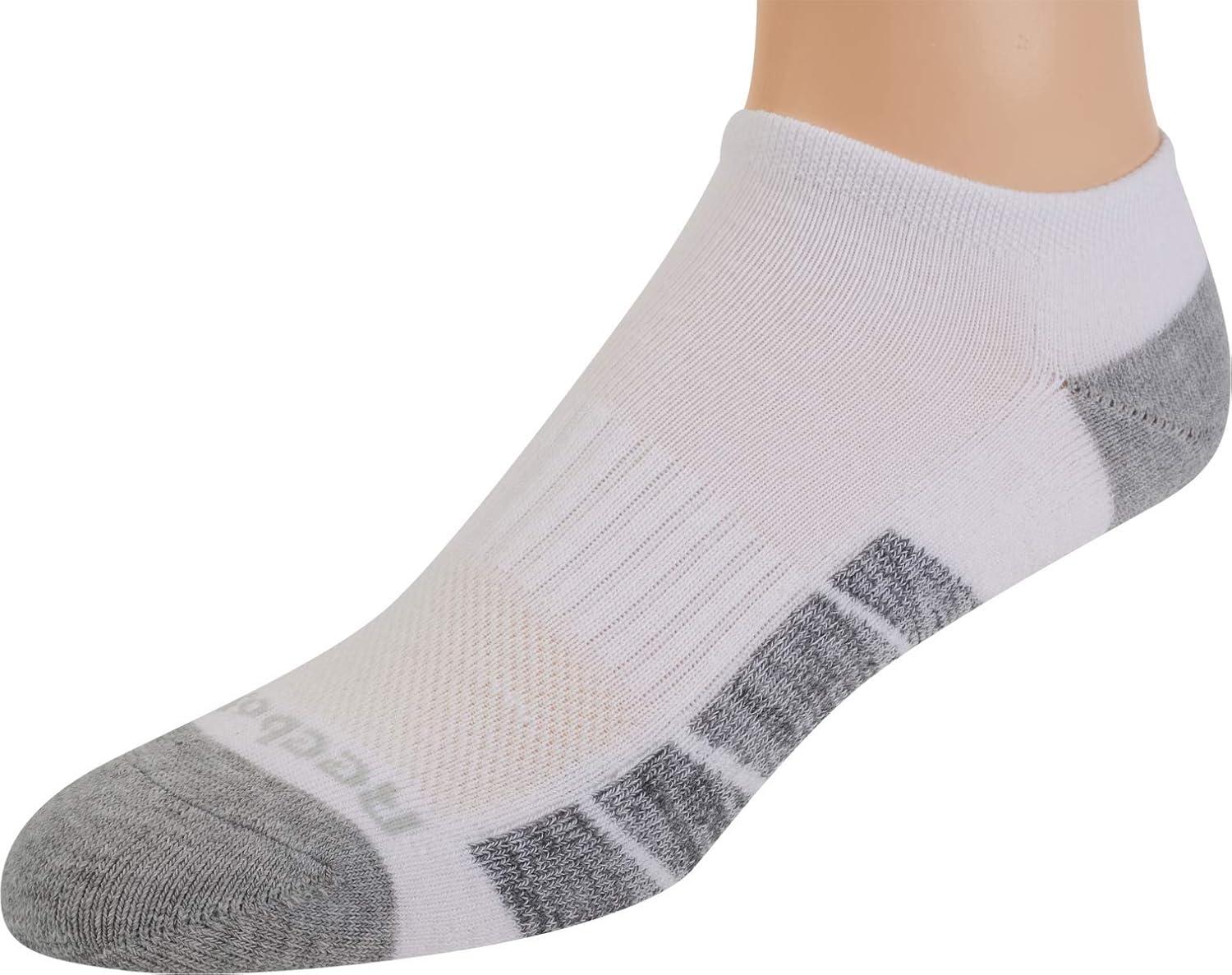 imageReebok Mens Low Cut Socks  6 Pack Basic Cushioned No Show Athletic Socks for Men Size 6125WhiteGrey Shape