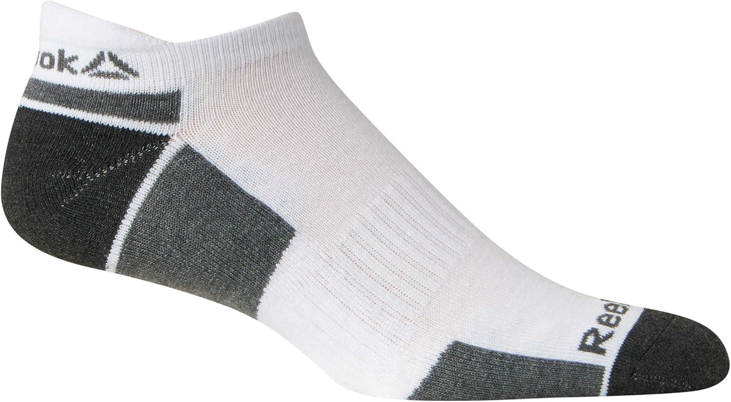 imageReebok Mens Low Cut Socks  6 Pack Basic Cushioned No Show Athletic Socks for Men Size 6125Whitegrey 2