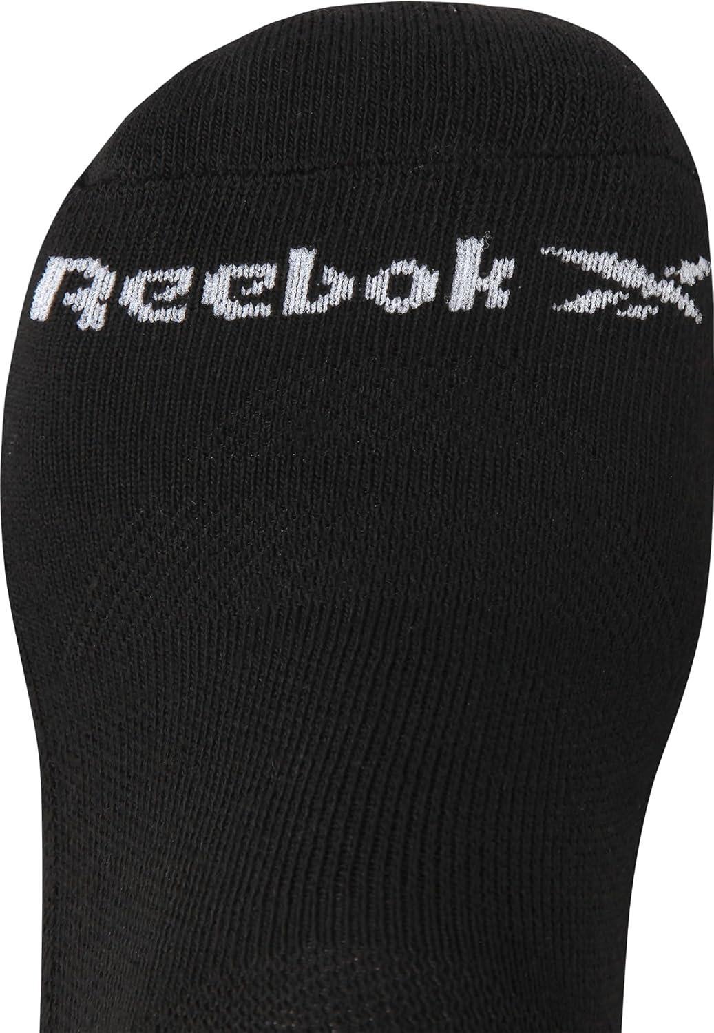 imageReebok Mens Low Cut Socks  8 Pack Stretch Performance Basic No Show  Flat Athletic Socks for Men Shoe Size 6125All Black