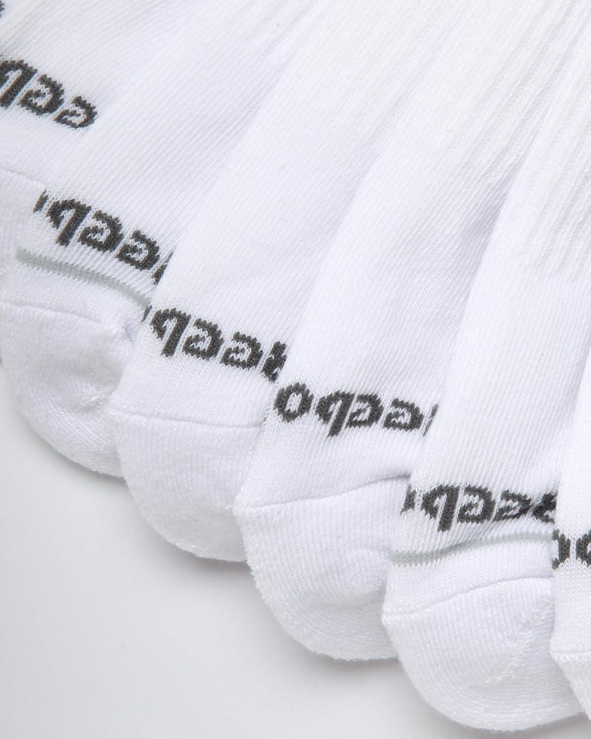 imageReebok Mens Low Cut Socks  8 Pack Stretch Performance Basic No Show  Flat Athletic Socks for Men Shoe Size 6125All White