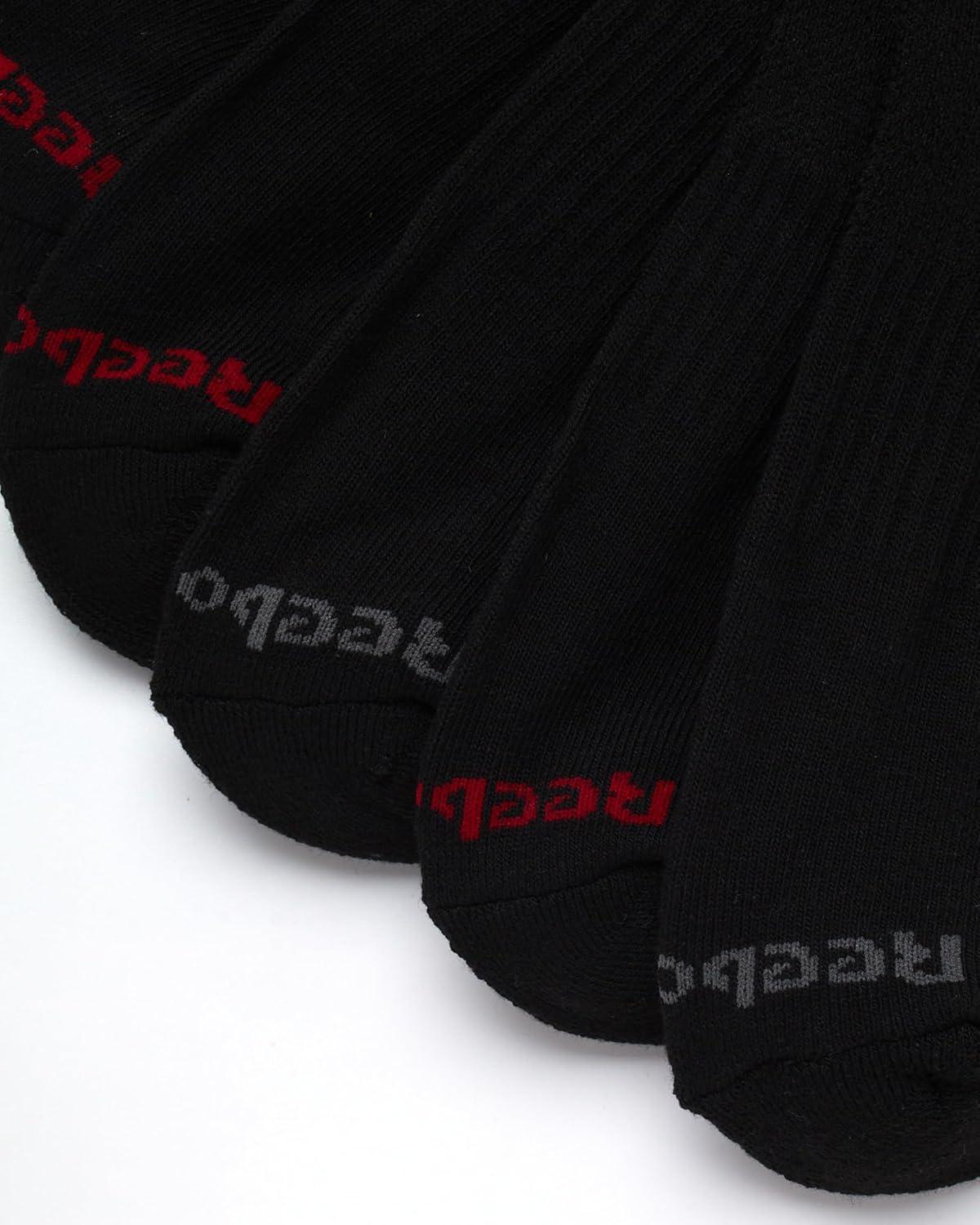 imageReebok Mens Low Cut Socks  8 Pack Stretch Performance Basic No Show  Flat Athletic Socks for Men Shoe Size 6125Black